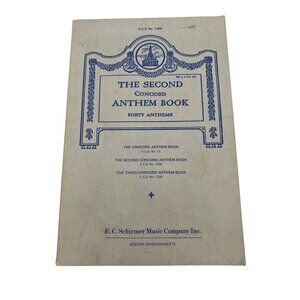 1963 The Second Concord Anthem Book 40 Sacred Anthems Religious Music Songbook